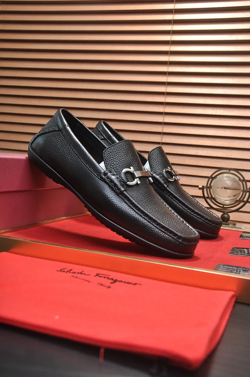 Men's men's shoes 💰520💶[Ferragamo/Ferragamo] (high-end Niuli) New 🍀 Ferragamo* - top version Ferragamo's classic formal leather shoes! Made of imported original cowhide, the inner top layer is comfortable cowhide lining! Original wear-resistant rubber outsole! High quality products! Code number 38-44!